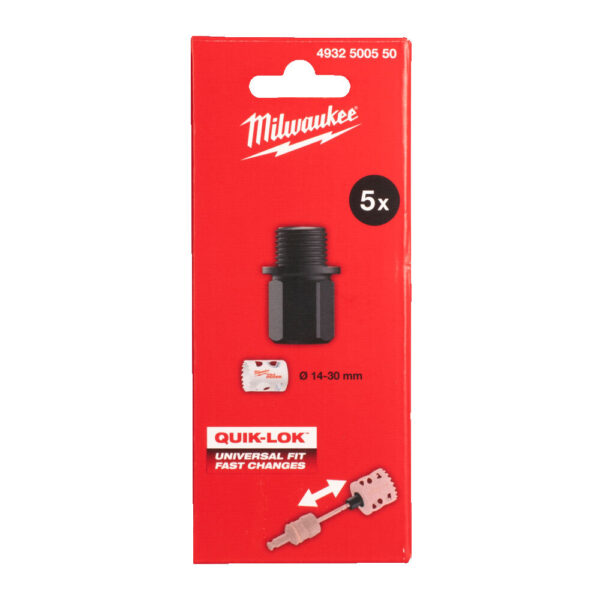 MILWAUKEE QUIK-LOK™ ΜΙΚΡΟΣ ΠΡΟΣΑΡΜΟΓΕΑΣ ΠΟΤΗΡΟΤΡΥΠΑΝΟΥ – 5 ΤΕΜ - Image 2