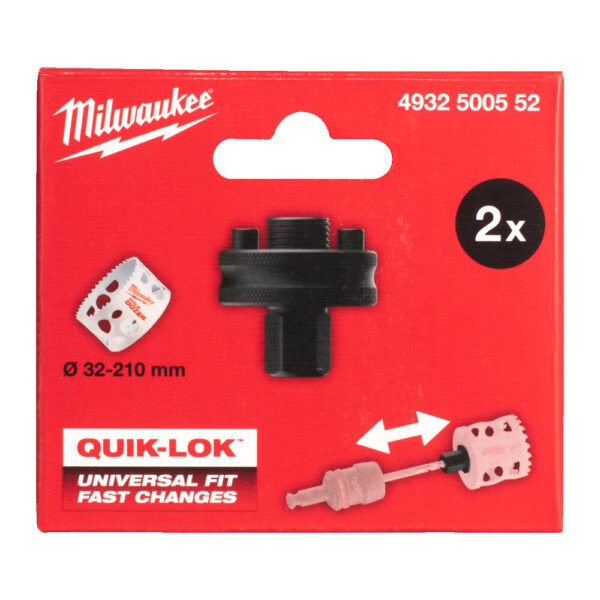 MILWAUKEE QUIK-LOK™ ΠΟΛΥ ΜΕΓΑΛΟΣ (XL) ΠΡΟΣΑΡΜΟΓΕΑΣ ΠΟΤΗΡΟΤΡΥΠΑΝΟΥ – 2 ΤΕΜ - Image 2