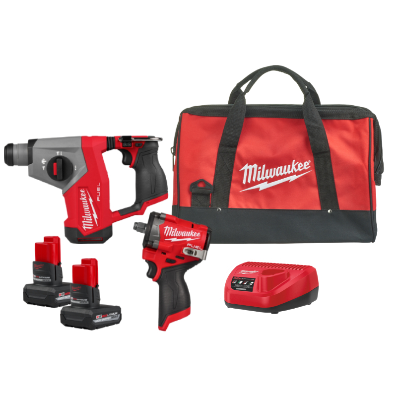MILWAUKEE M12™ FPH2IW2-502B SET 12 V ΜΠΟΥΛΟΝΟΚΛΕΙΔΟ ½˝ + ΠΙΣΤΟΛΕΤΟ SDS-PLUS