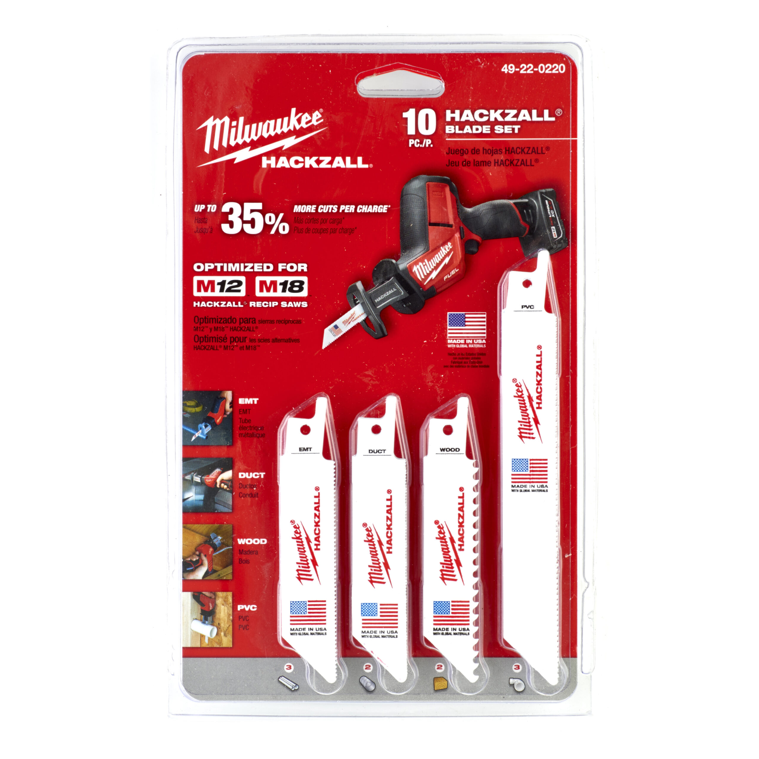 MILWAUKEE ΛΑΜΕΣ ΣΠΑΘΟΣΕΓΑΣ SET 10ΤΕΜ