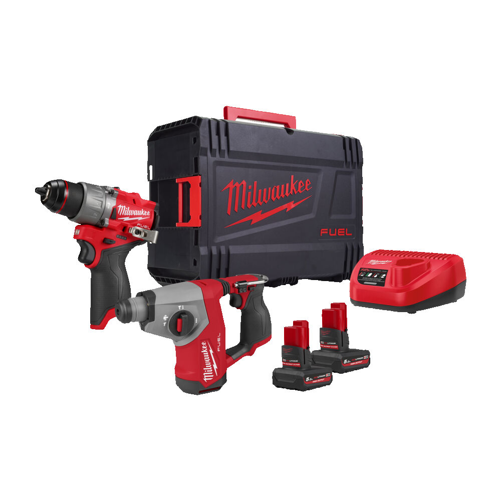 MILWAUKEE M12 FUEL™ FPP2BG2-502X SET 12 V ΚΡΟΥΣΤΙΚΟ ΔΡΑΠΑΝΟΚΑΤΣΑΒΙΔΟ + ΠΙΣΤΟΛΕΤΟ SDS-PLUS