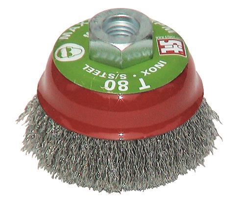 SIT Συρματόβουρτσα Kαμπάνα Γωνιακού Tροχού, inox 80mm