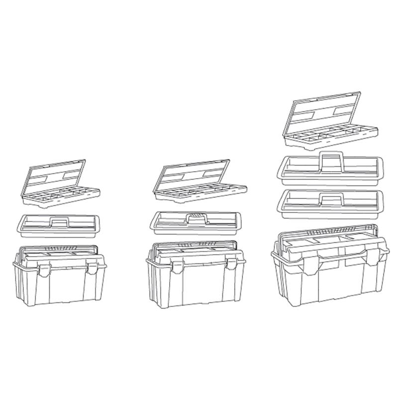 TAYG N31 Εργαλειοθήκη 4 Κουμπωμάτων Με Ταμπακιέρα Εταζέρα - Image 3